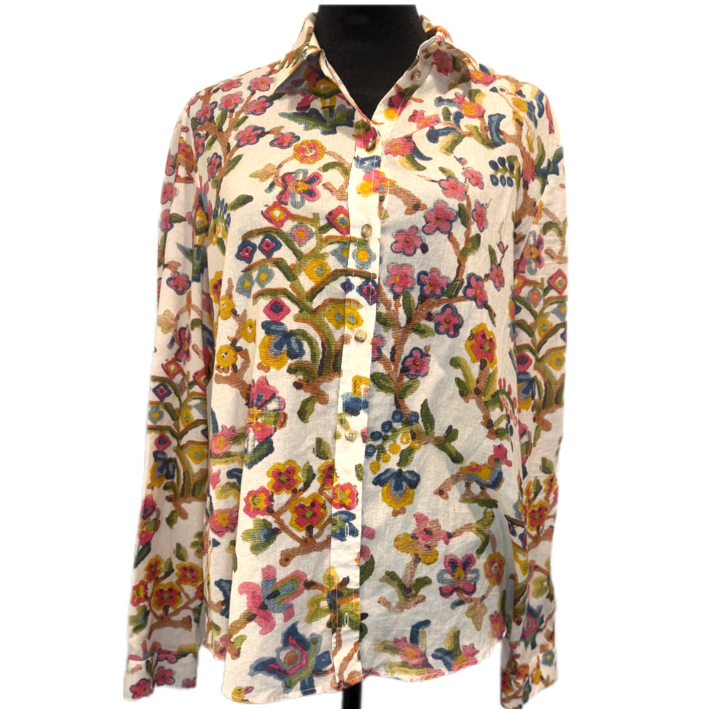 Sézane Pierro Villa Print Shirt Floral Multicolor Size: FR 34 / US 2 Cotton
